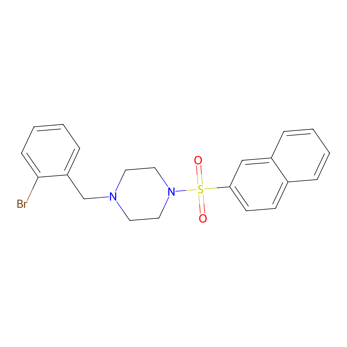 1-[(2-Bromophenyl)methyl]-4-naphthalen-2-ylsulfonylpiperazine molecular structure, CAS 428848-49-1