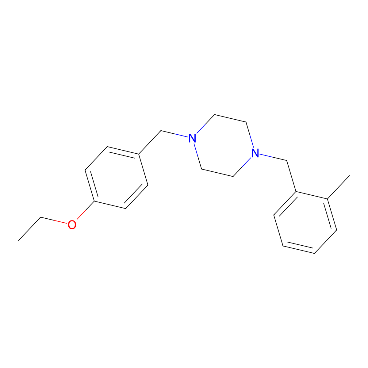 1-(4-Ethoxybenzyl)-4-(2-methylbenzyl)piperazine molecular structure, CAS 428848-55-9