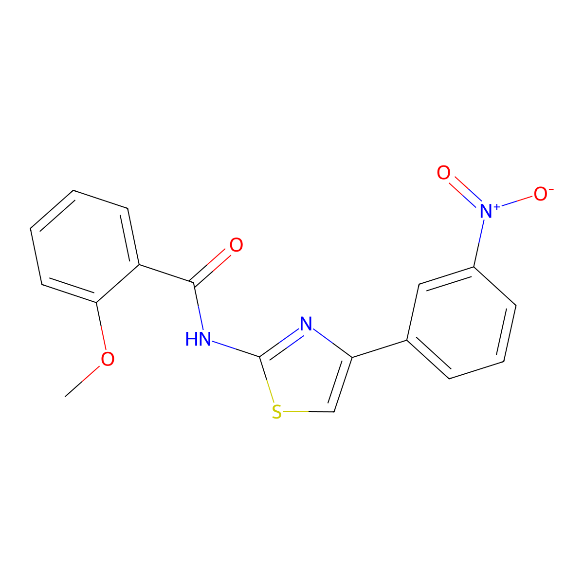 2-methoxy-N-[4-(3-nitrophenyl)-1,3-thiazol-2-yl]benzamide molecular structure, CAS 428848-63-9