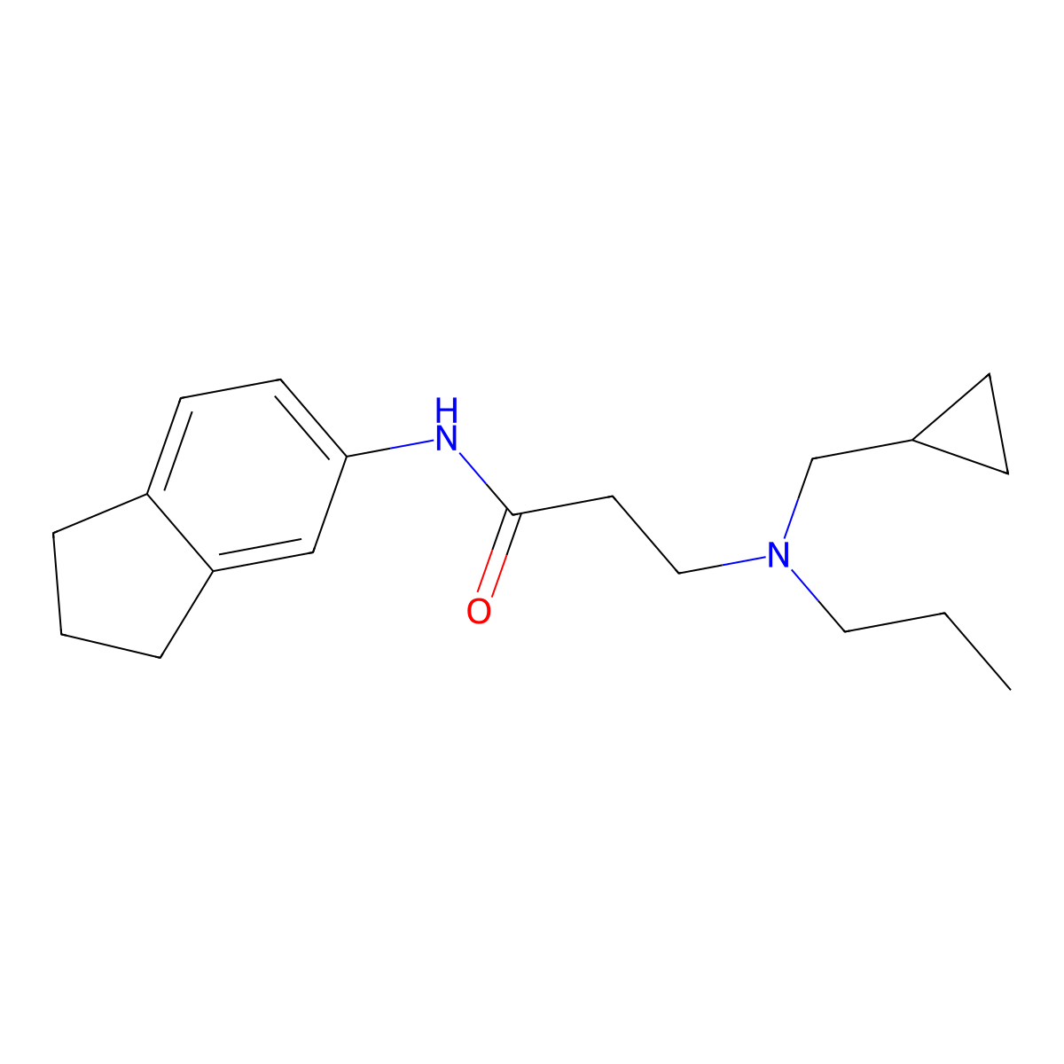 3-[cyclopropylmethyl(propyl)amino]-N-(2,3-dihydro-1H-inden-5-yl)propanamide molecular structure, CAS 428848-68-4