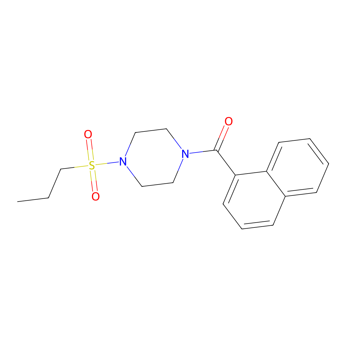Naphthalen-1-yl-(4-propylsulfonylpiperazin-1-yl)methanone molecular structure, CAS 428848-69-5