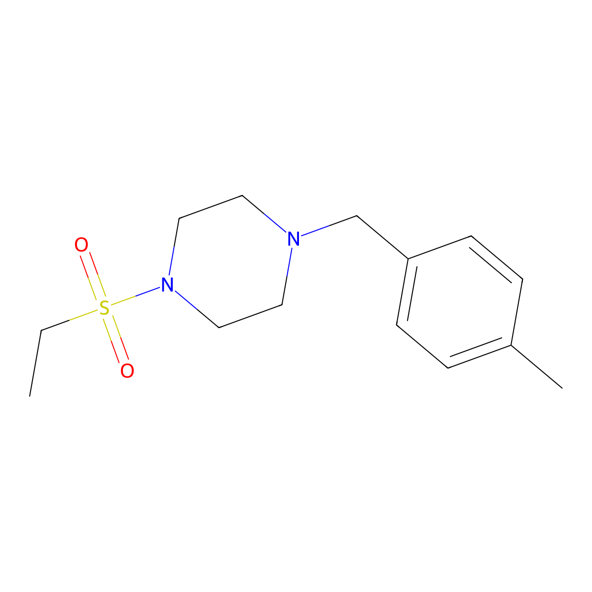 1-(Ethylsulfonyl)-4-(4-methylbenzyl)piperazine molecular structure, CAS 428848-71-9