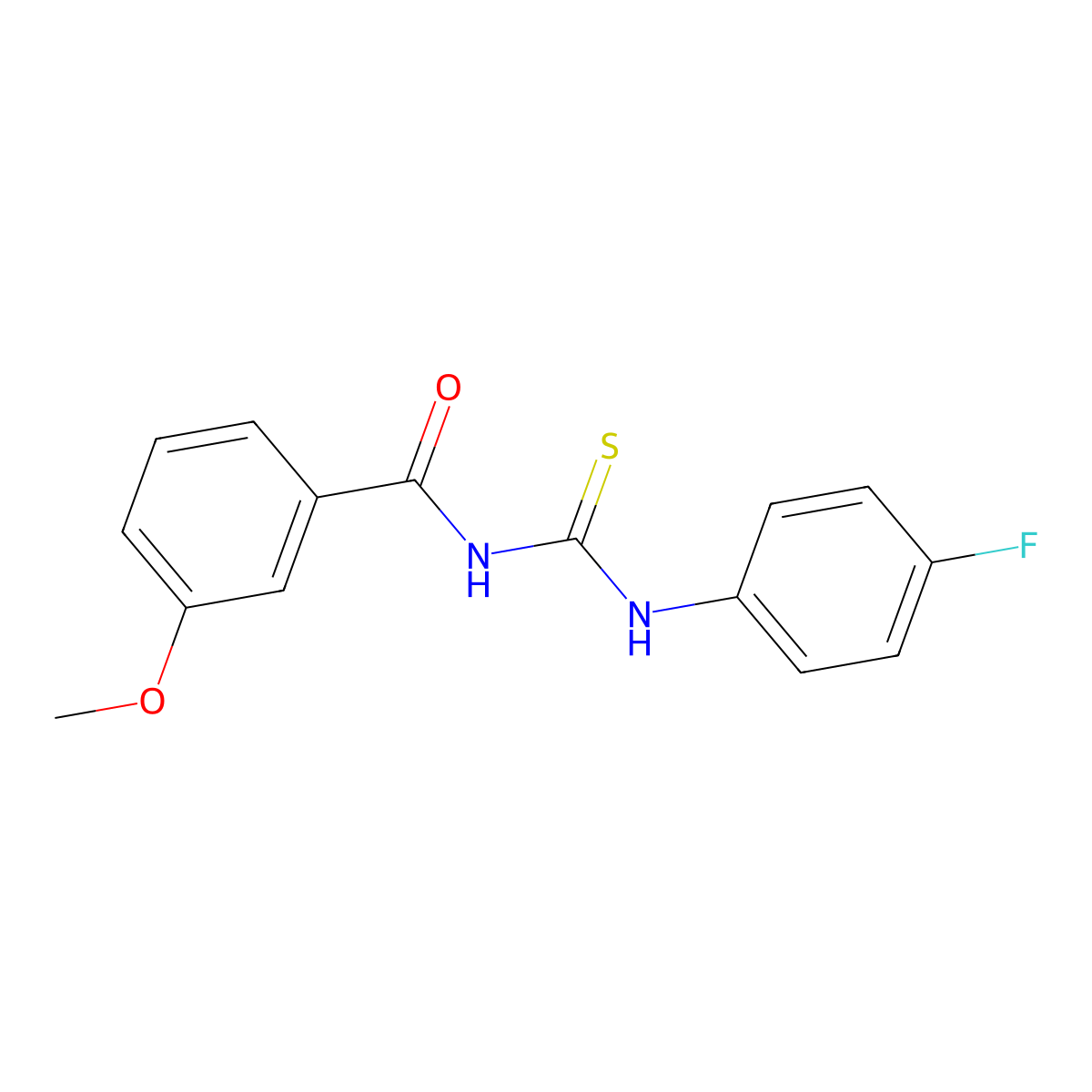 N-[(4-fluorophenyl)carbamothioyl]-3-methoxybenzamide molecular structure, CAS 428848-73-1