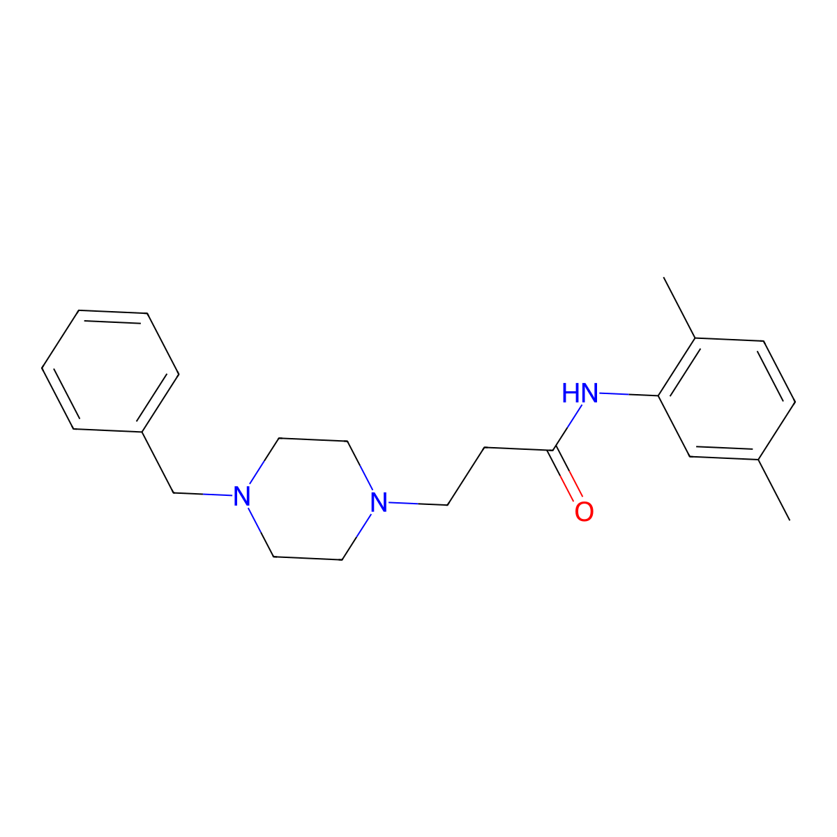 3-(4-benzylpiperazin-1-yl)-N-(2,5-dimethylphenyl)propanamide molecular structure, CAS 428848-74-2
