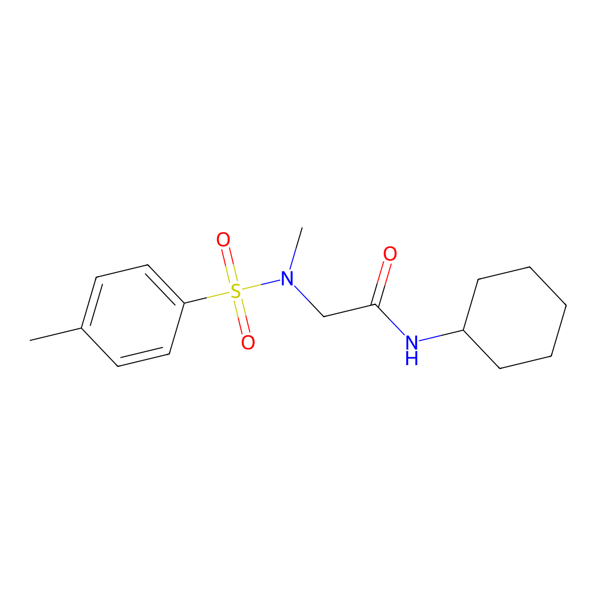 N-cyclohexyl-2-[methyl-(4-methylphenyl)sulfonylamino]acetamide molecular structure, CAS 428848-80-0