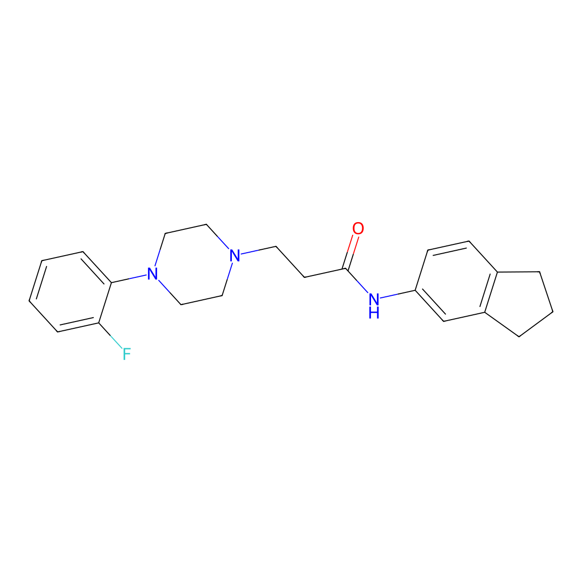 N-(2,3-dihydro-1H-inden-5-yl)-3-[4-(2-fluorophenyl)piperazin-1-yl]propanamide molecular structure, CAS 428848-93-5