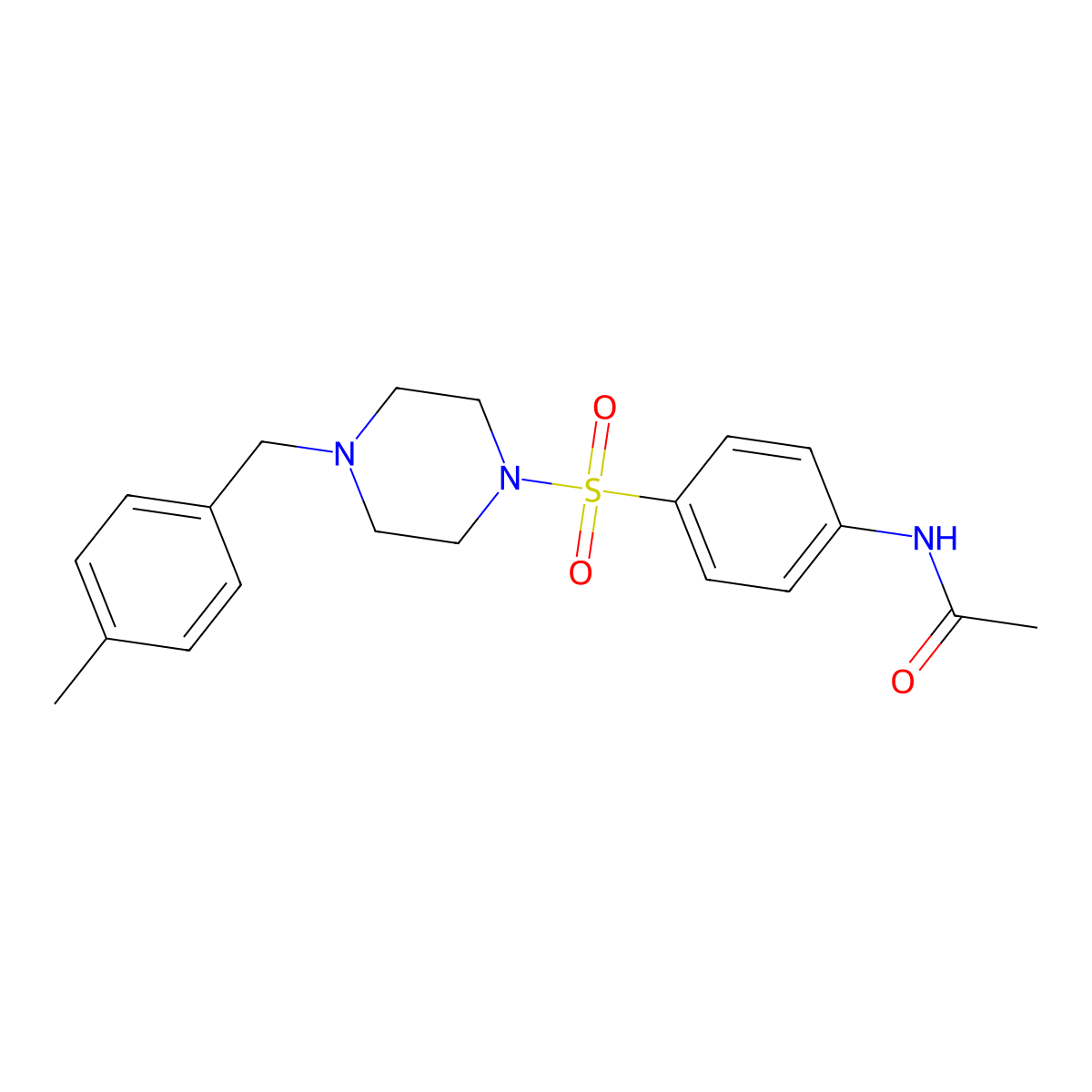 N-[4-[4-[(4-methylphenyl)methyl]piperazin-1-yl]sulfonylphenyl]acetamide molecular structure, CAS 428849-00-7