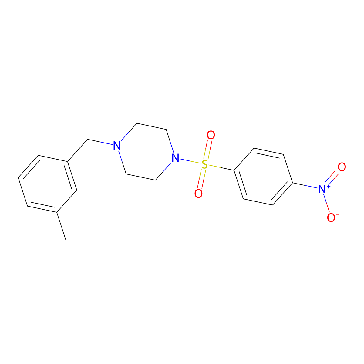 1-[(3-Methylphenyl)methyl]-4-(4-nitrophenyl)sulfonylpiperazine molecular structure, CAS 428849-04-1