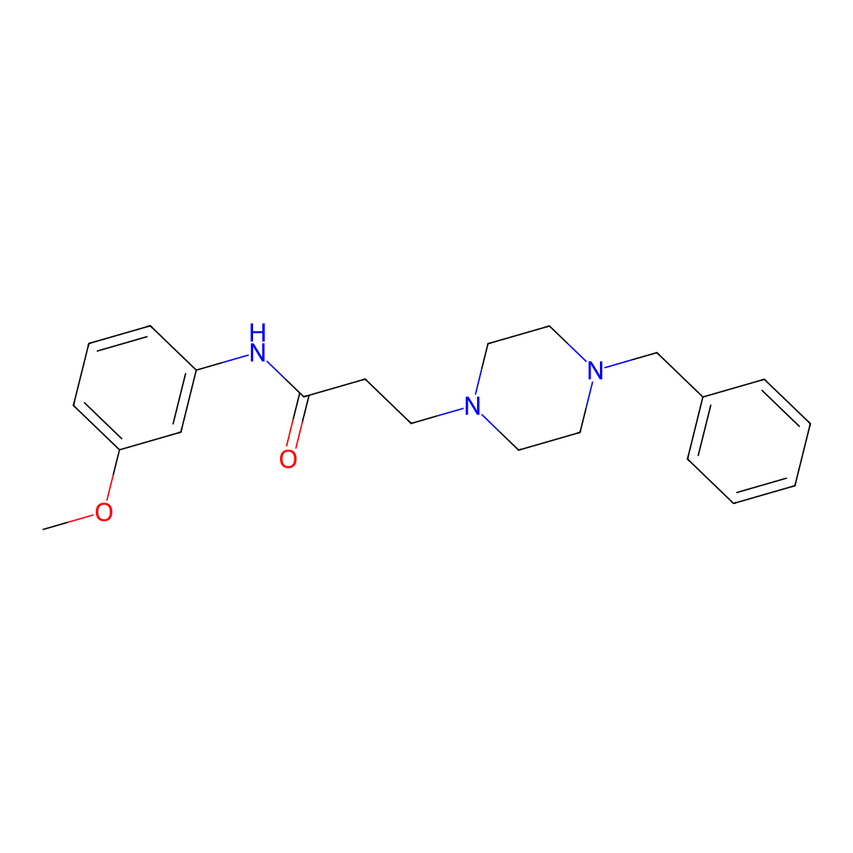 3-(4-benzylpiperazin-1-yl)-N-(3-methoxyphenyl)propanamide molecular structure, CAS 428849-14-3