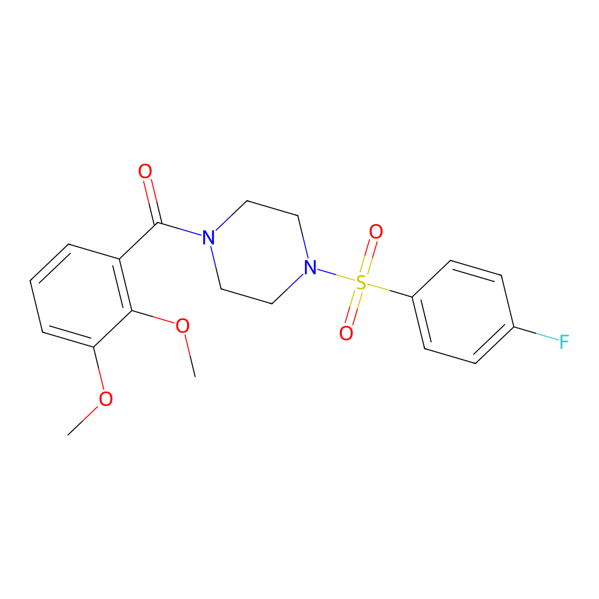 (2,3-Dimethoxyphenyl)-[4-(4-fluorophenyl)sulfonylpiperazin-1-yl]methanone molecular structure, CAS 428849-31-4