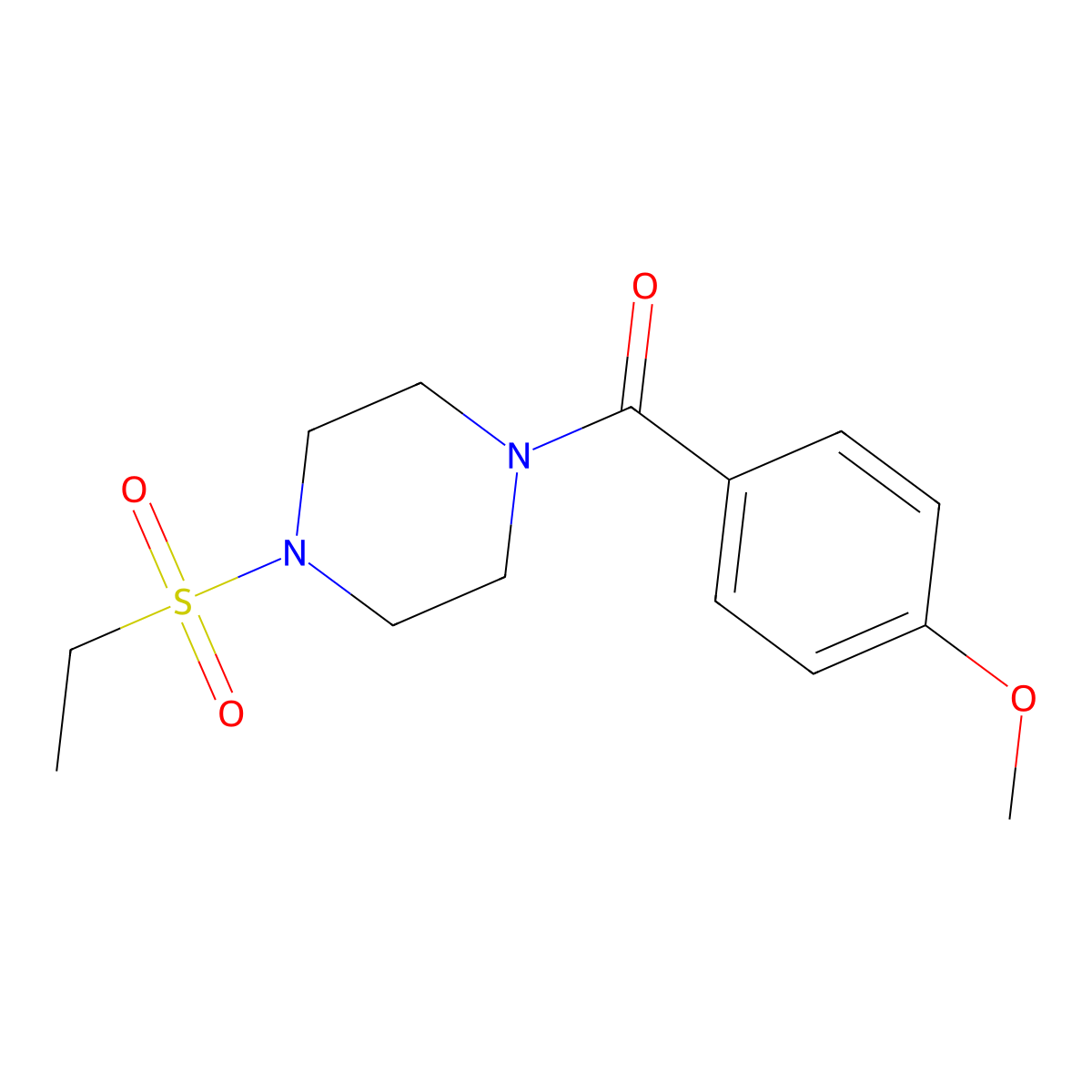 (4-Ethylsulfonylpiperazin-1-yl)-(4-methoxyphenyl)methanone molecular structure, CAS 428849-38-1