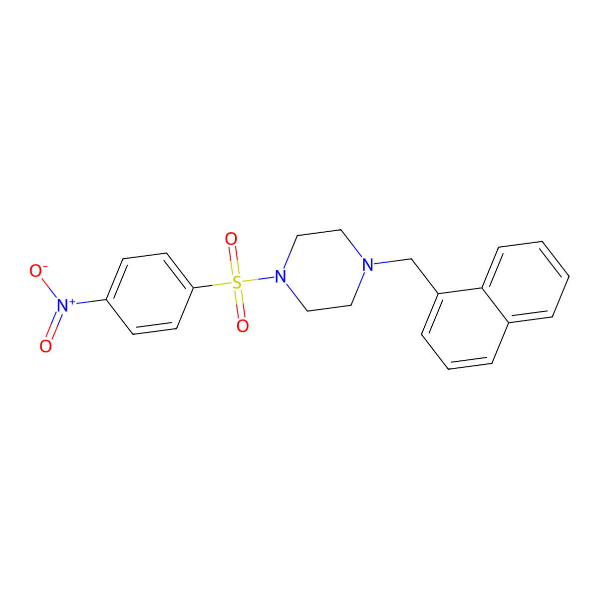 1-(Naphthalen-1-ylmethyl)-4-(4-nitrophenyl)sulfonylpiperazine molecular structure, CAS 428849-39-2