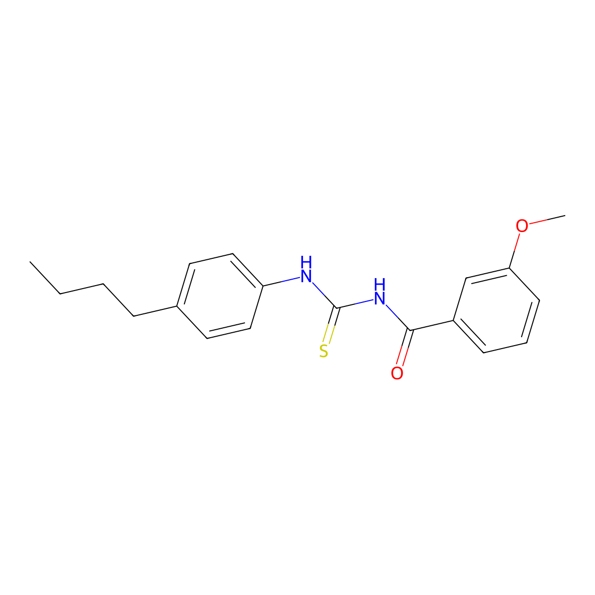 N-[(4-butylphenyl)carbamothioyl]-3-methoxybenzamide molecular structure, CAS 428849-75-6