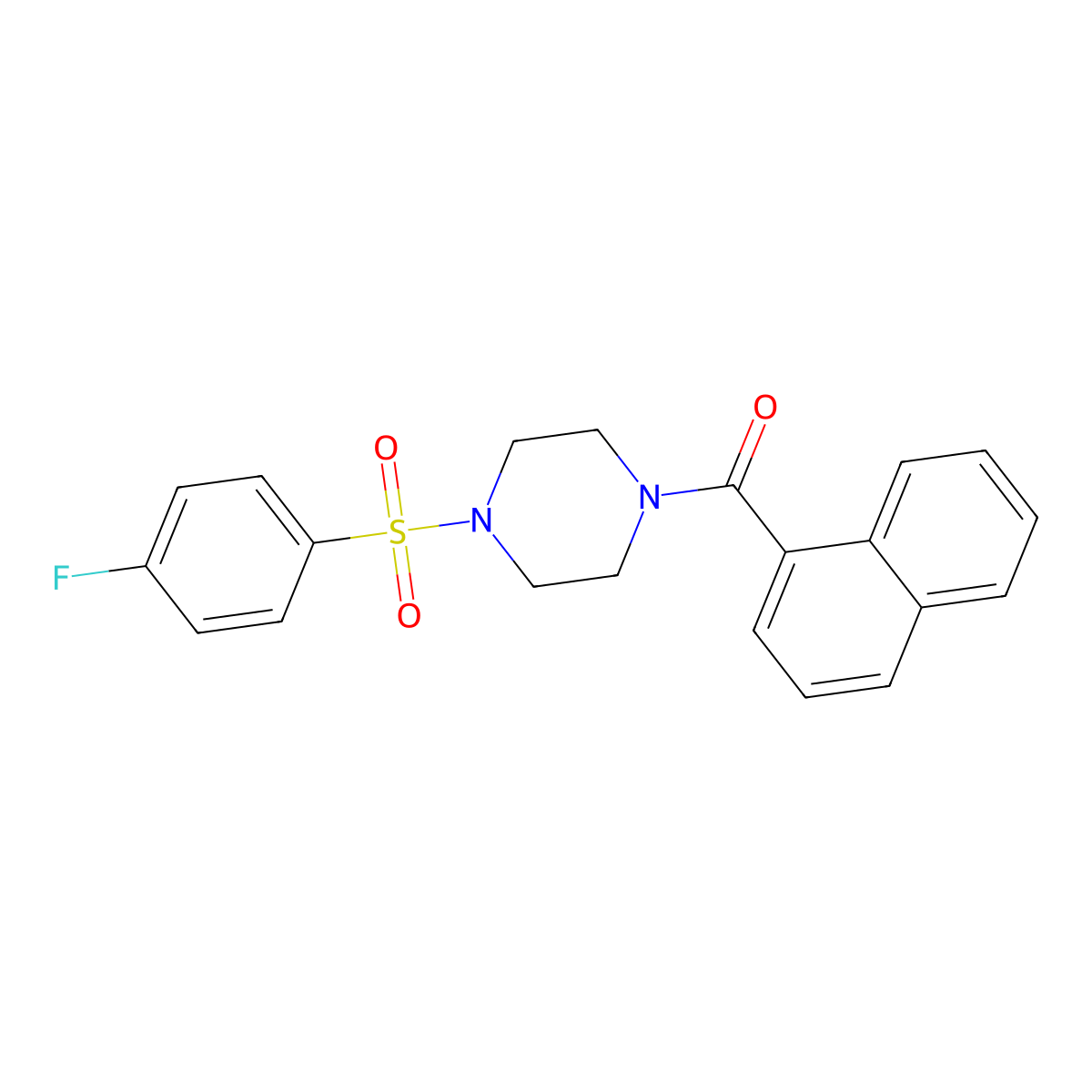 [4-(4-Fluorophenyl)sulfonylpiperazin-1-yl]-naphthalen-1-ylmethanone molecular structure, CAS 428849-88-1