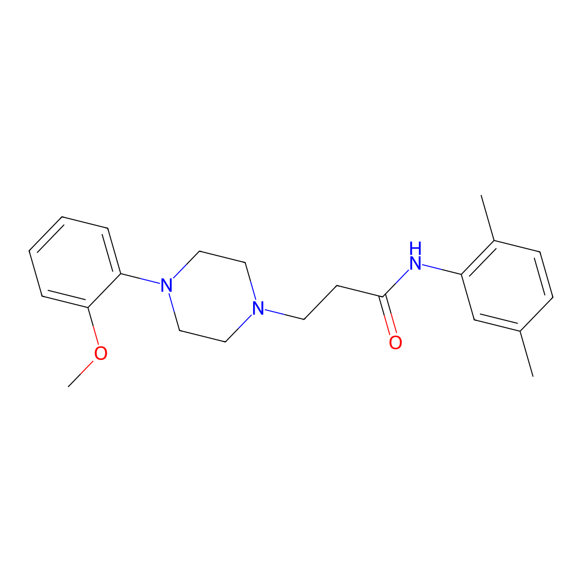 N-(2,5-dimethylphenyl)-3-[4-(2-methoxyphenyl)piperazin-1-yl]propanamide molecular structure, CAS 428849-96-1