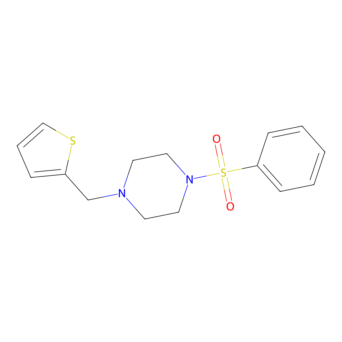 1-(Benzenesulfonyl)-4-(thiophen-2-ylmethyl)piperazine molecular structure, CAS 428850-01-5