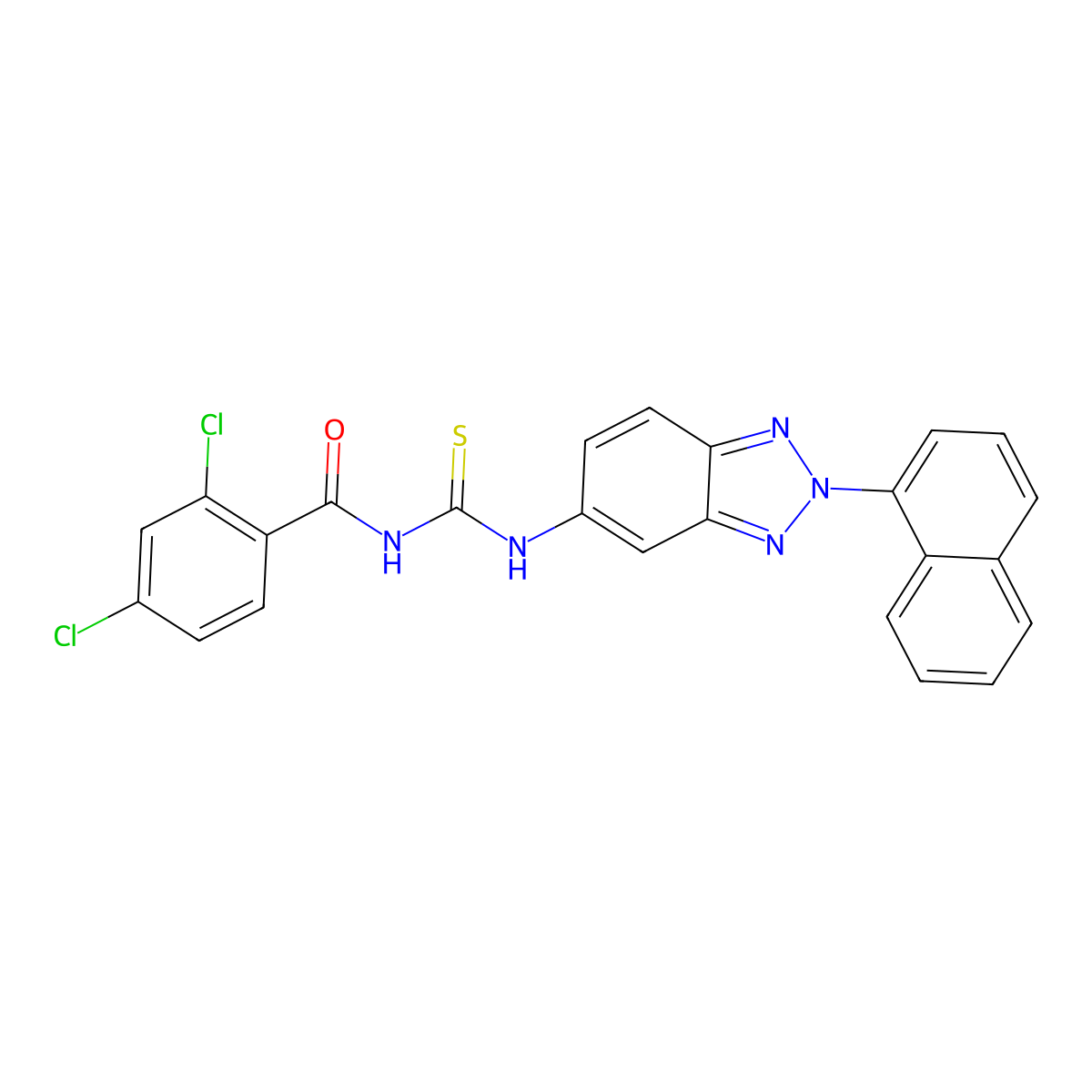 2,4-dichloro-N-[(2-naphthalen-1-ylbenzotriazol-5-yl)carbamothioyl]benzamide molecular structure, CAS 428850-09-3
