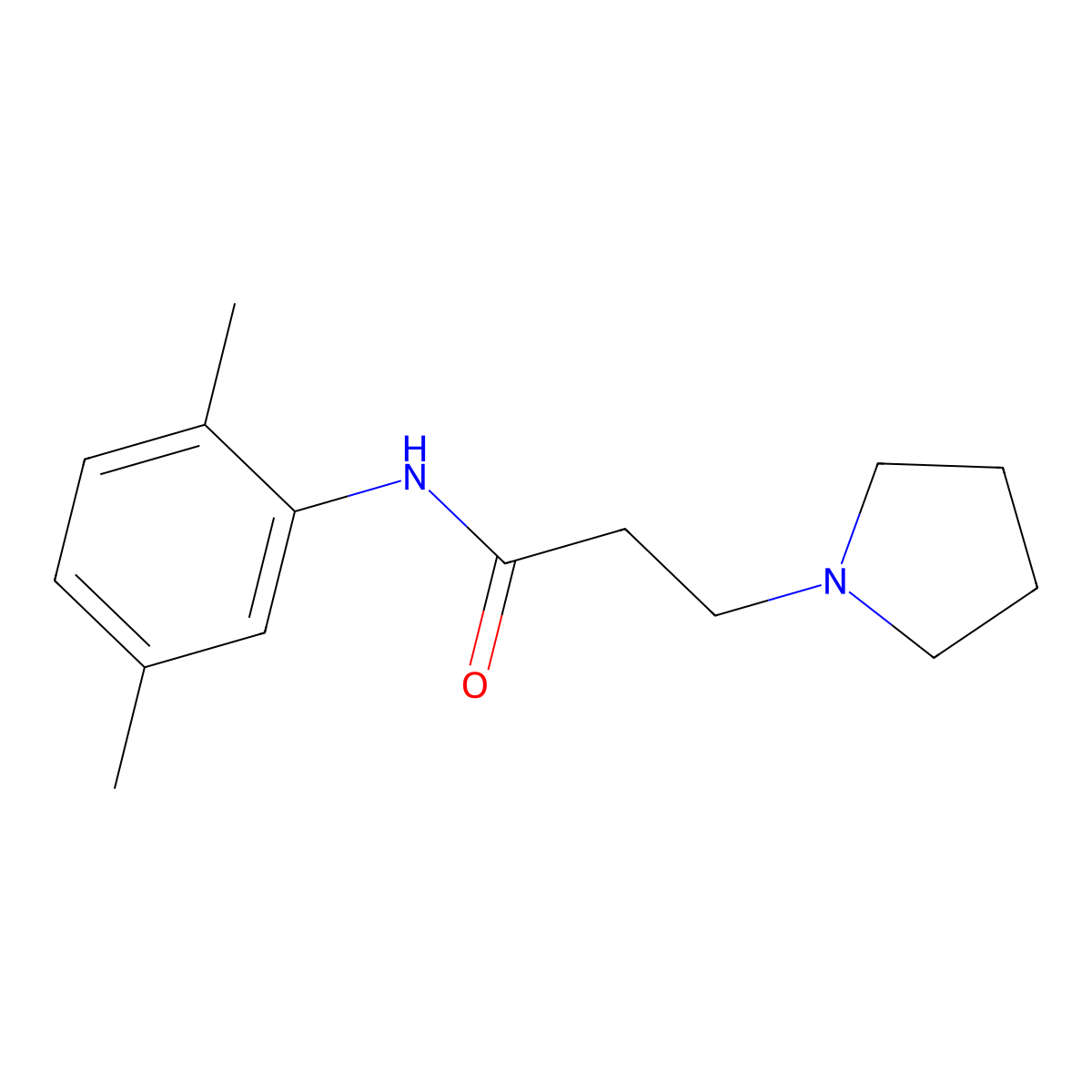 N-(2,5-dimethylphenyl)-3-pyrrolidin-1-ylpropanamide molecular structure, CAS 428850-19-5