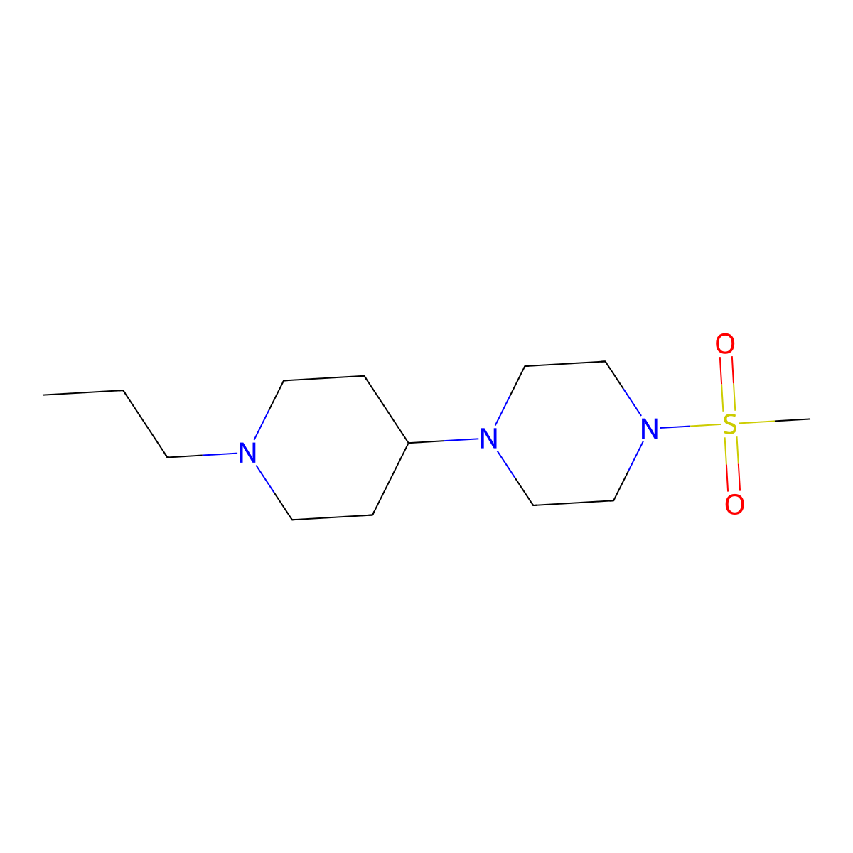 1-Methylsulfonyl-4-(1-propylpiperidin-4-yl)piperazine molecular structure, CAS 428850-21-9