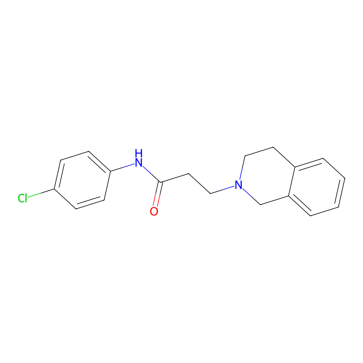 N-(4-chlorophenyl)-3-(3,4-dihydro-1H-isoquinolin-2-yl)propanamide molecular structure, CAS 428850-58-2