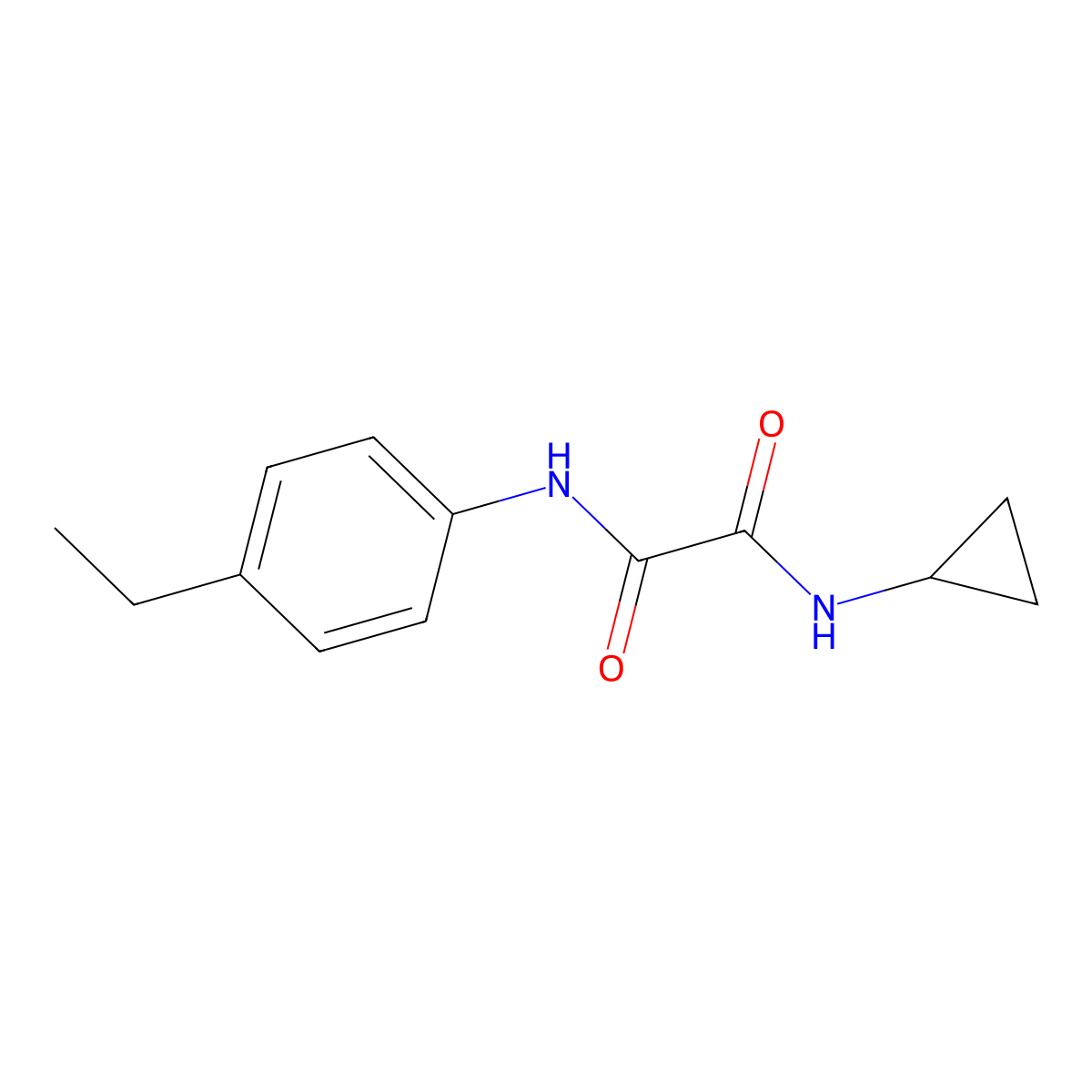 N-cyclopropyl-N'-(4-ethylphenyl)oxamide molecular structure, CAS 428850-62-8