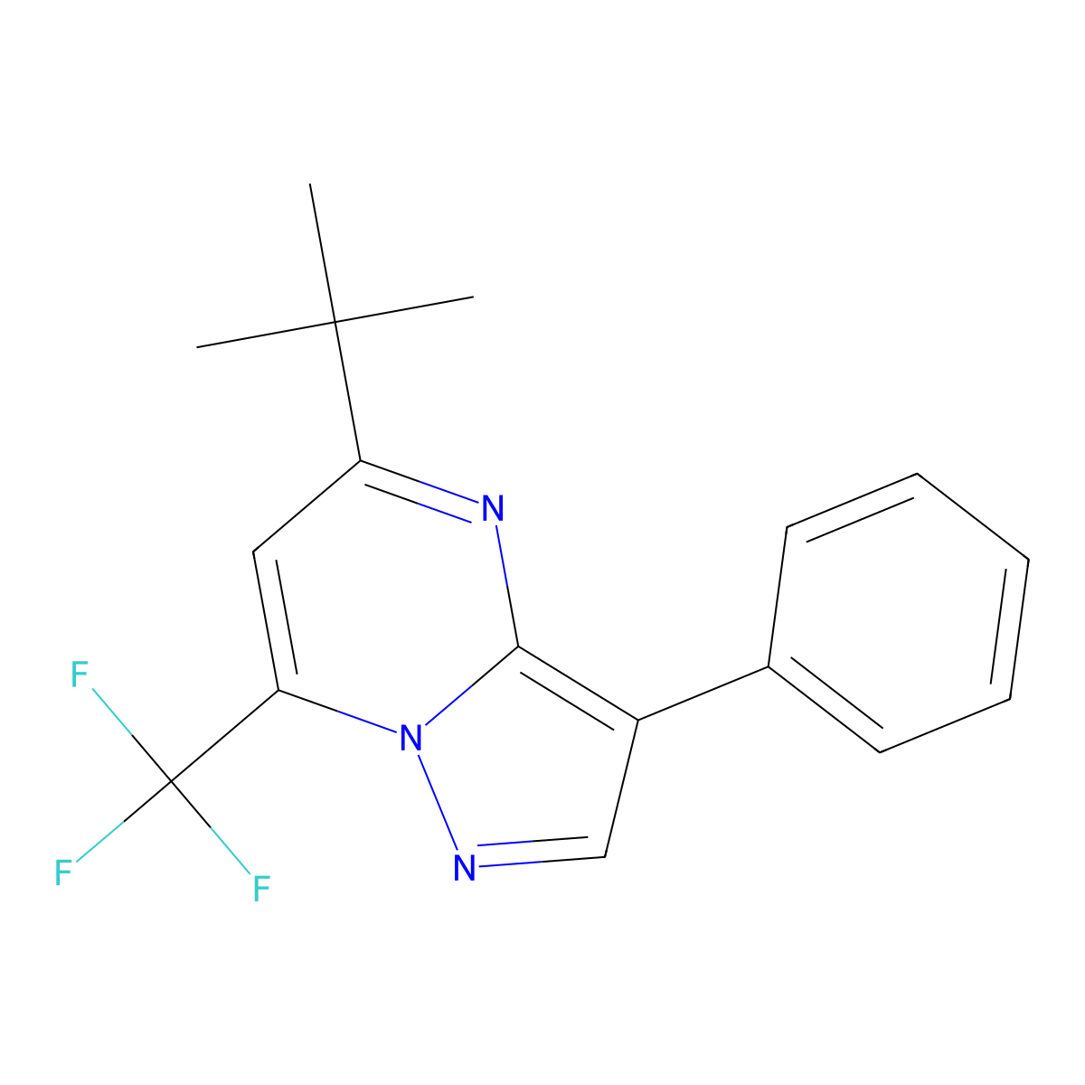 5-Tert-butyl-3-phenyl-7-(trifluoromethyl)pyrazolo[1,5-a]pyrimidine molecular structure, CAS 428850-78-6