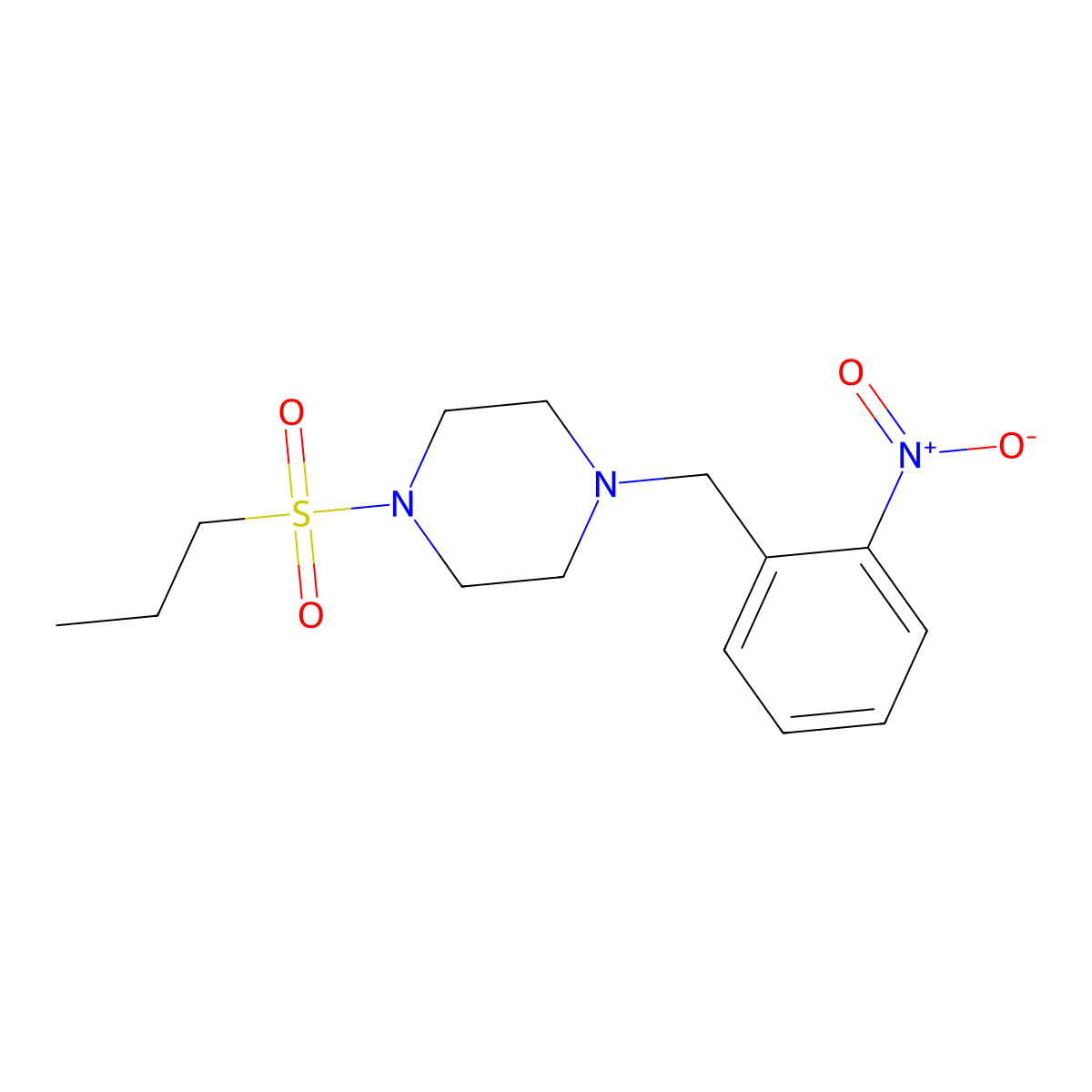 1-(2-Nitrobenzyl)-4-(propylsulfonyl)piperazine molecular structure, CAS 428850-80-0