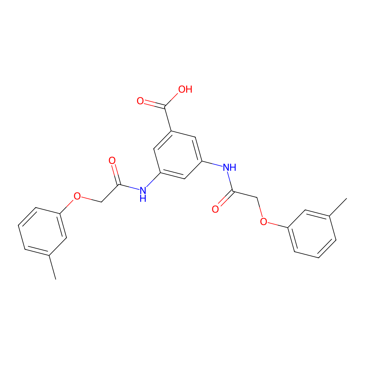 3,5-Bis{[(3-methylphenoxy)acetyl]amino}benzoic acid molecular structure, CAS 428850-84-4