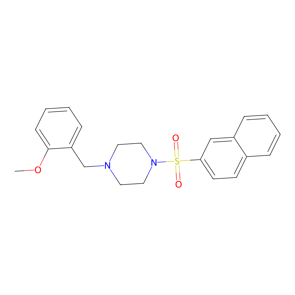 1-[(2-Methoxyphenyl)methyl]-4-naphthalen-2-ylsulfonylpiperazine molecular structure, CAS 428850-86-6
