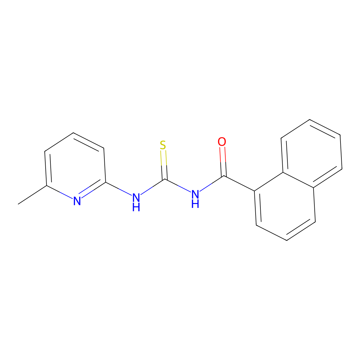 N-[(6-methylpyridin-2-yl)carbamothioyl]naphthalene-1-carboxamide molecular structure, CAS 428850-95-7