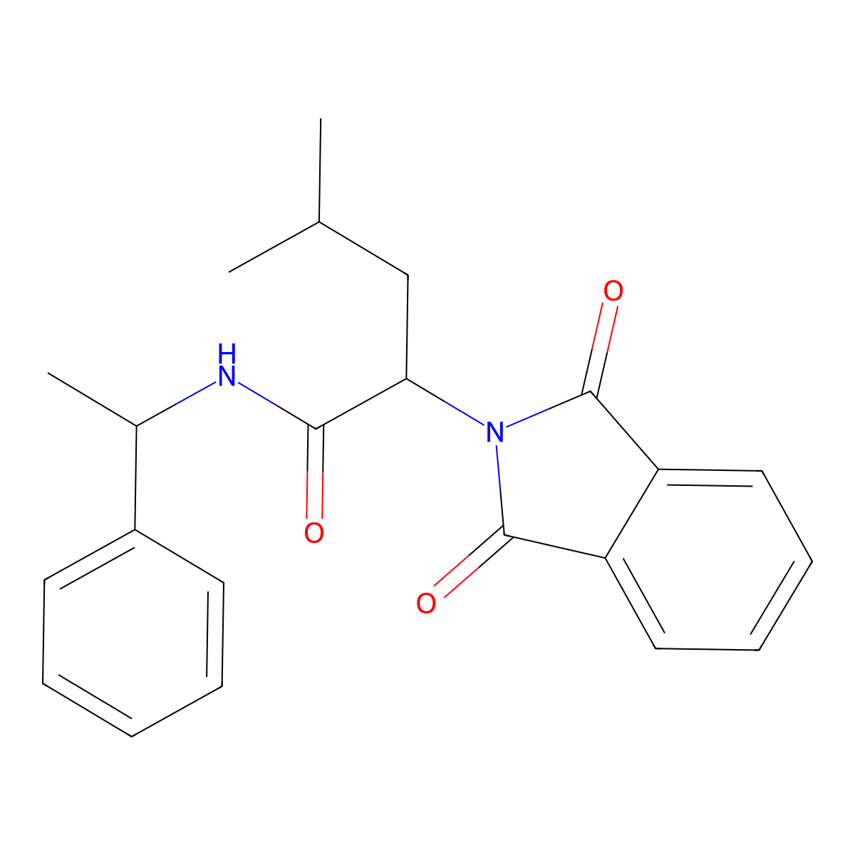 2-(1,3-dioxoisoindol-2-yl)-4-methyl-N-(1-phenylethyl)pentanamide molecular structure, CAS 428851-00-7