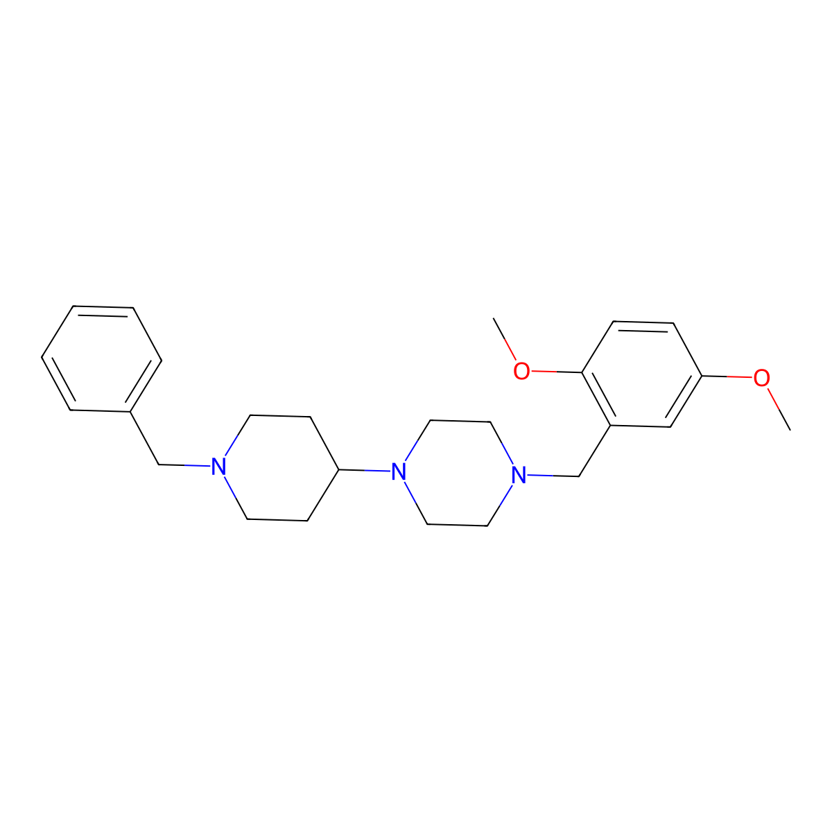 1-(1-Benzylpiperidin-4-yl)-4-[(2,5-dimethoxyphenyl)methyl]piperazine molecular structure, CAS 428851-08-5