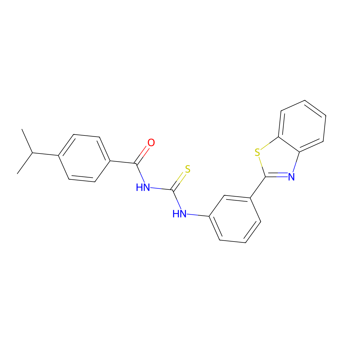 N-[[3-(1,3-benzothiazol-2-yl)phenyl]carbamothioyl]-4-propan-2-ylbenzamide molecular structure, CAS 428851-11-0