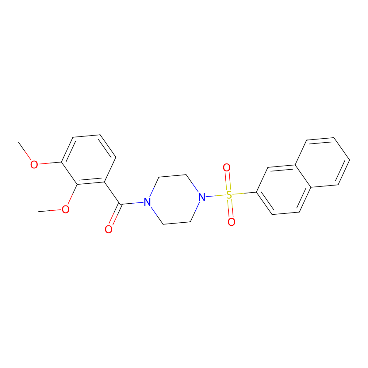(2,3-Dimethoxyphenyl)-(4-naphthalen-2-ylsulfonylpiperazin-1-yl)methanone molecular structure, CAS 428851-15-4