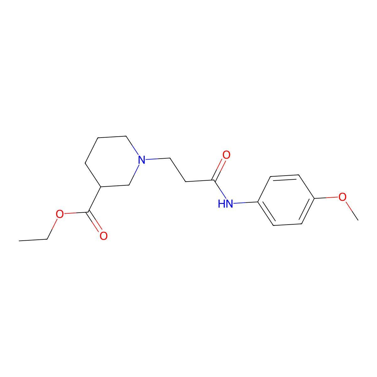 Ethyl 1-[3-(4-methoxyanilino)-3-oxopropyl]-3-piperidinecarboxylate molecular structure, CAS 428851-19-8