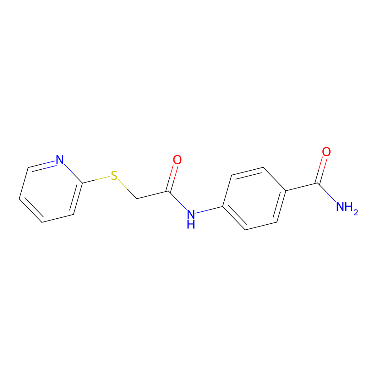 4-[(2-Pyridin-2-ylsulfanylacetyl)amino]benzamide molecular structure, CAS 428851-37-0