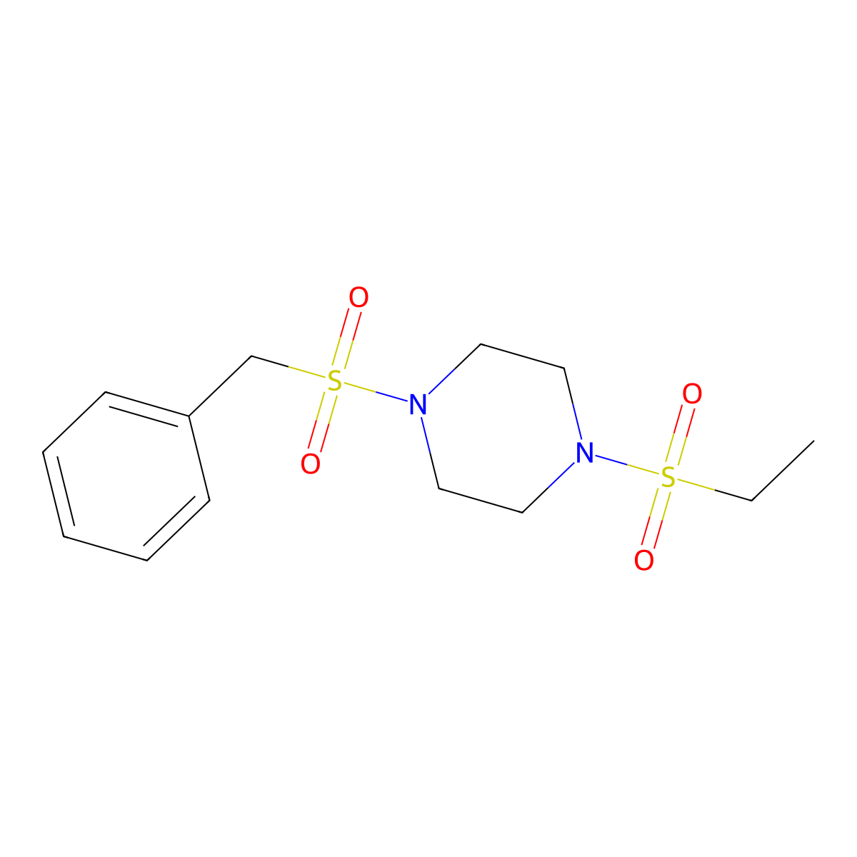 1-Benzylsulfonyl-4-ethylsulfonylpiperazine molecular structure, CAS 428851-46-1