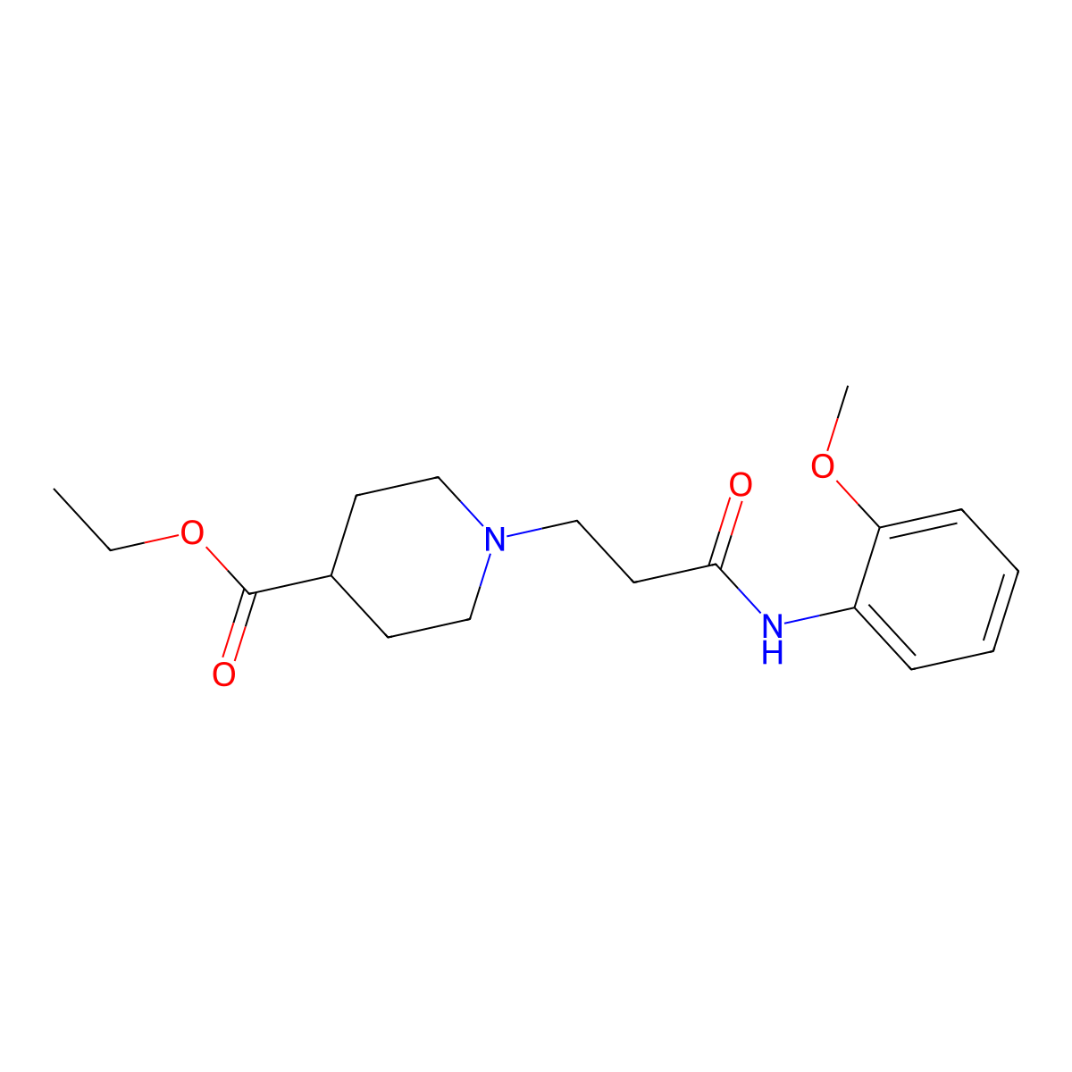Ethyl 1-[3-(2-methoxyanilino)-3-oxopropyl]piperidine-4-carboxylate molecular structure, CAS 428851-49-4