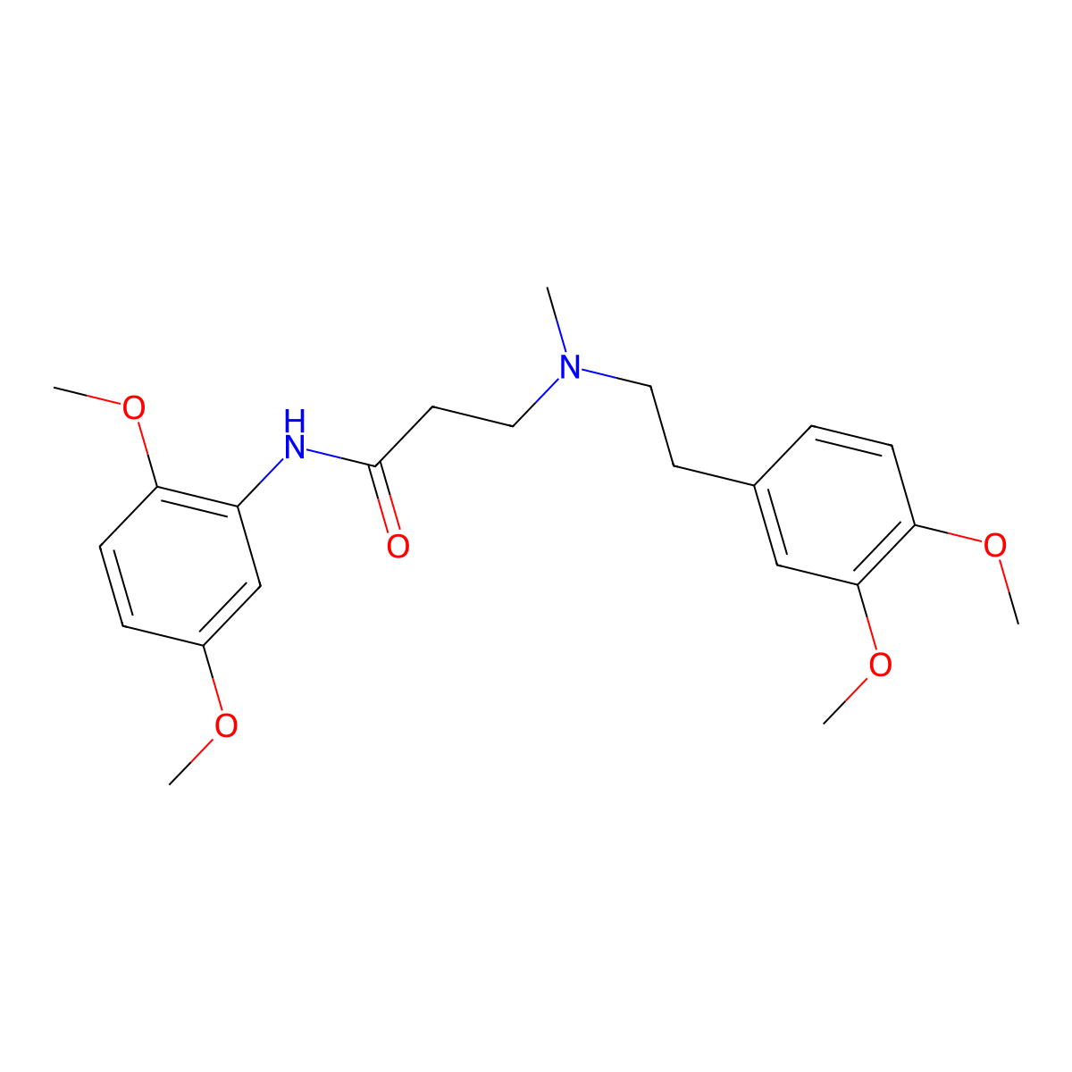 N-(2,5-dimethoxyphenyl)-3-[2-(3,4-dimethoxyphenyl)ethyl-methylamino]propanamide molecular structure, CAS 428851-50-7