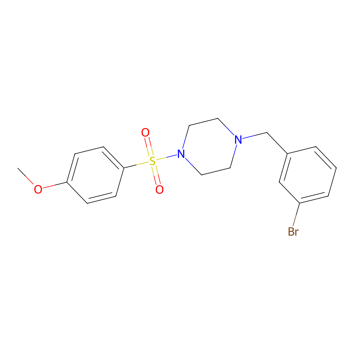 1-[(3-Bromophenyl)methyl]-4-(4-methoxyphenyl)sulfonylpiperazine molecular structure, CAS 428851-52-9