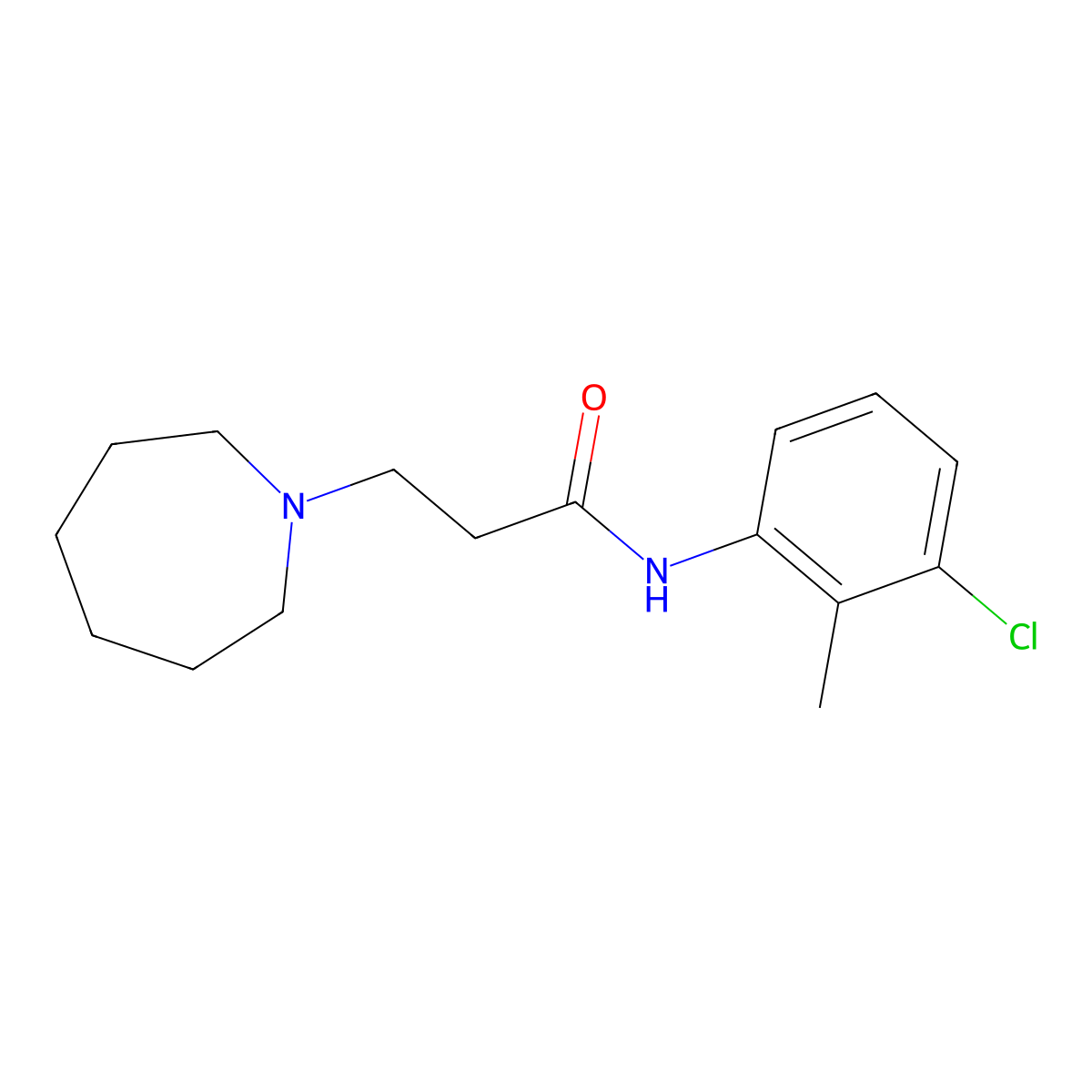 3-(azepan-1-yl)-N-(3-chloro-2-methylphenyl)propanamide molecular structure, CAS 428851-54-1