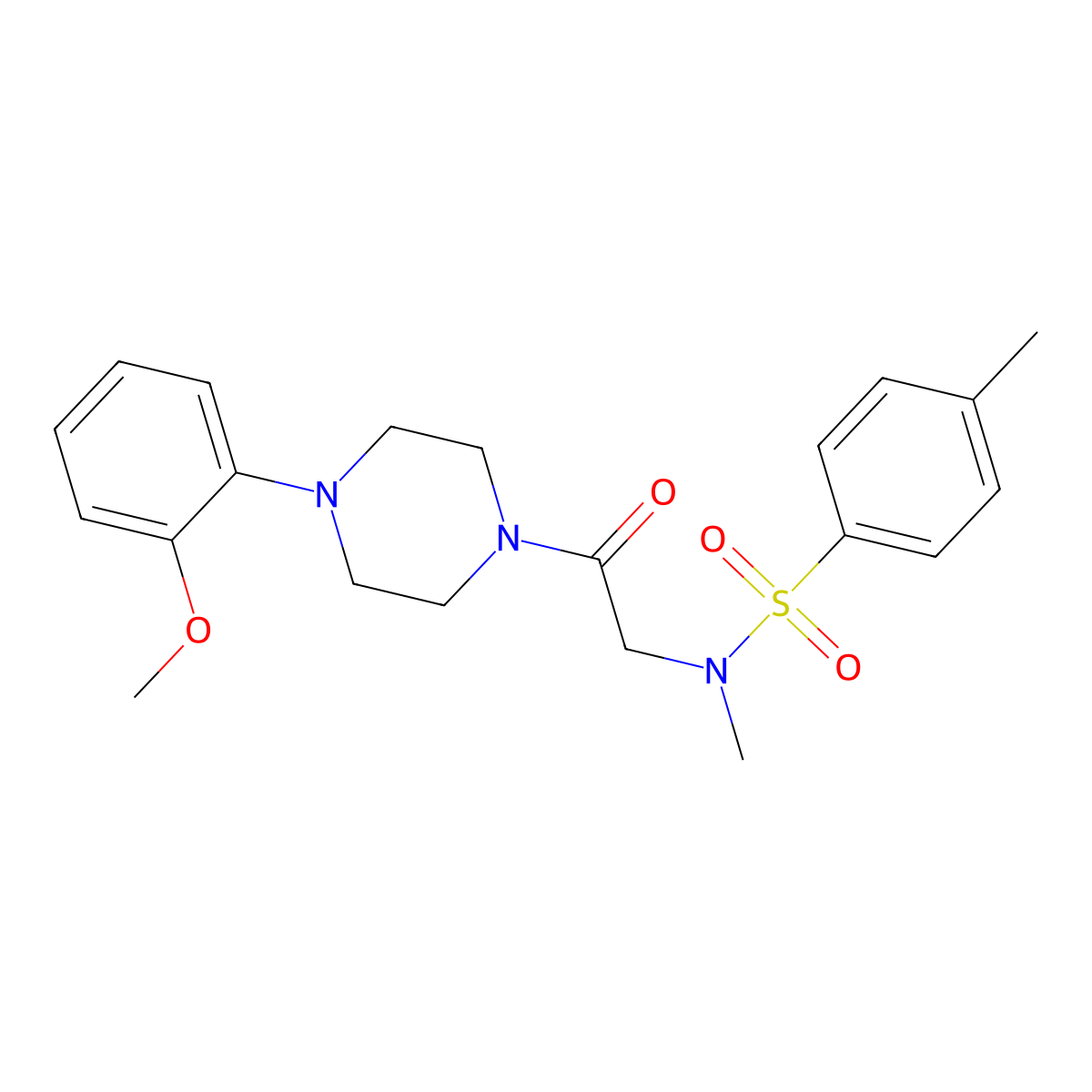 N-{2-[4-(2-methoxyphenyl)piperazin-1-yl]-2-oxoethyl}-N,4-dimethylbenzenesulfonamide molecular structure, CAS 428851-58-5