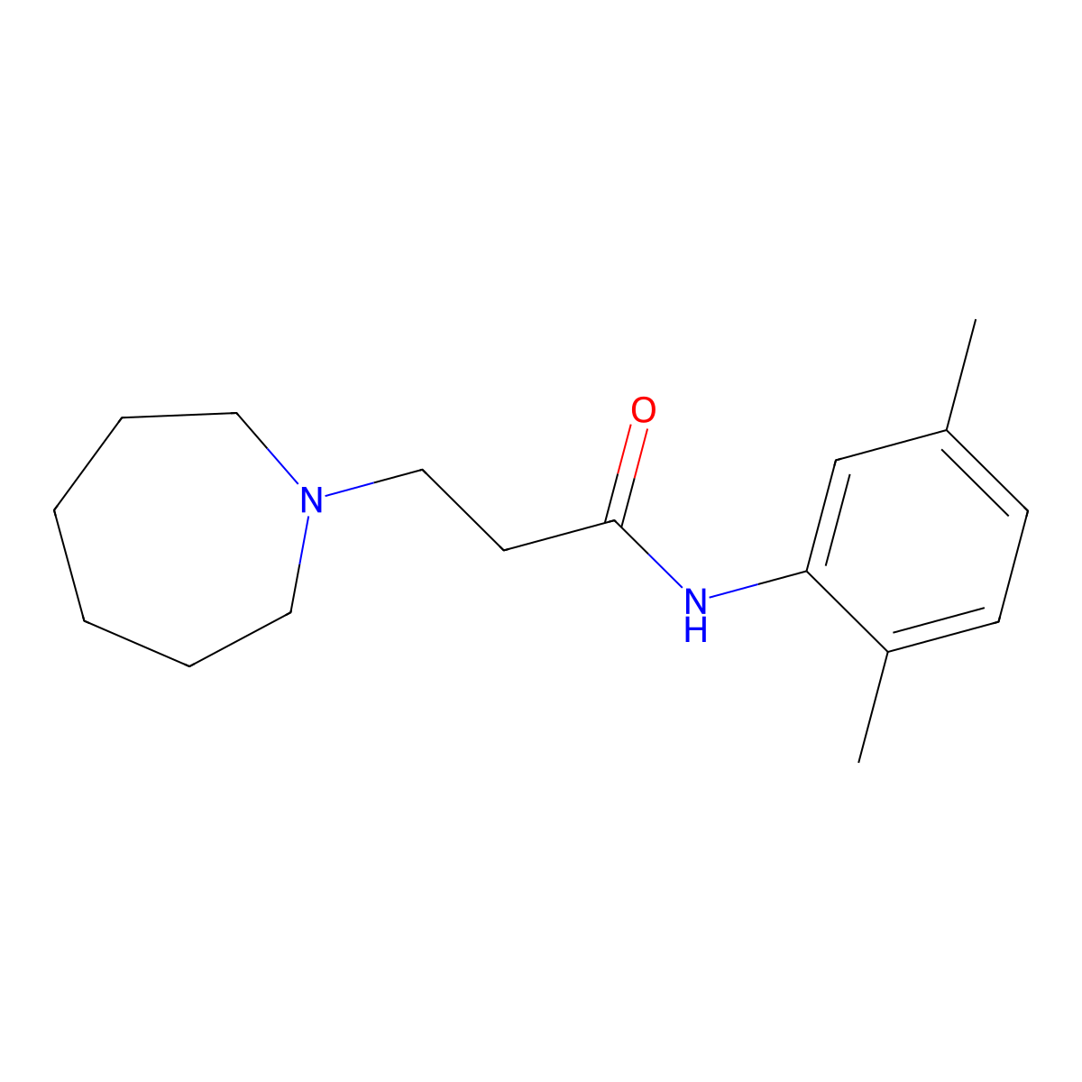 3-(azepan-1-yl)-N-(2,5-dimethylphenyl)propanamide molecular structure, CAS 428851-70-1