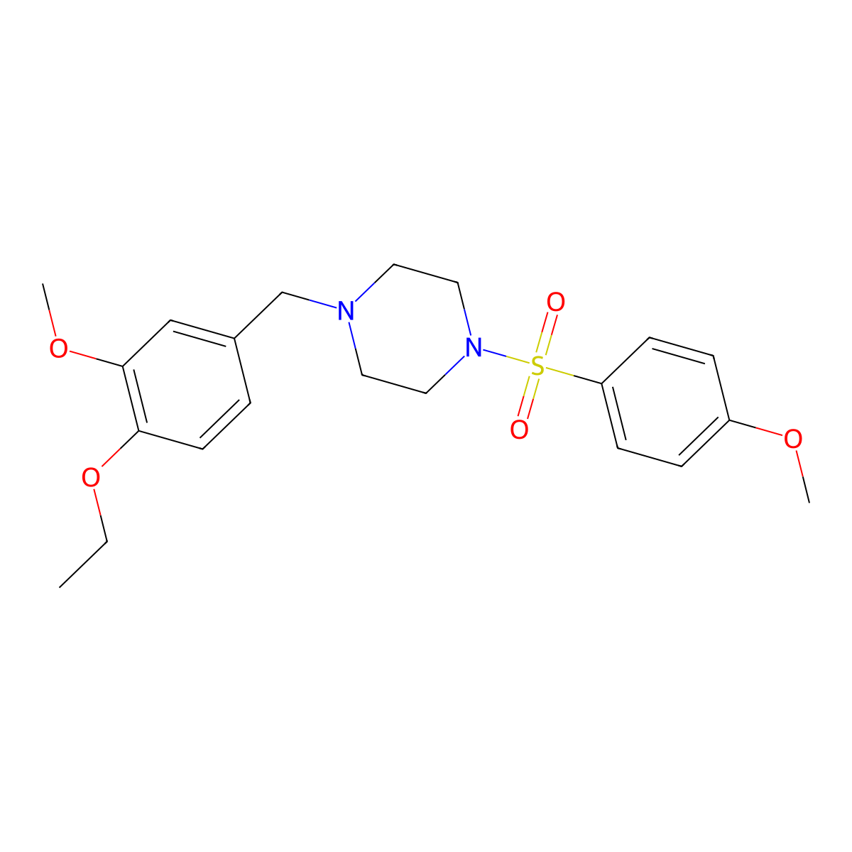 1-(4-Ethoxy-3-methoxybenzyl)-4-[(4-methoxyphenyl)sulfonyl]piperazine molecular structure, CAS 428851-72-3