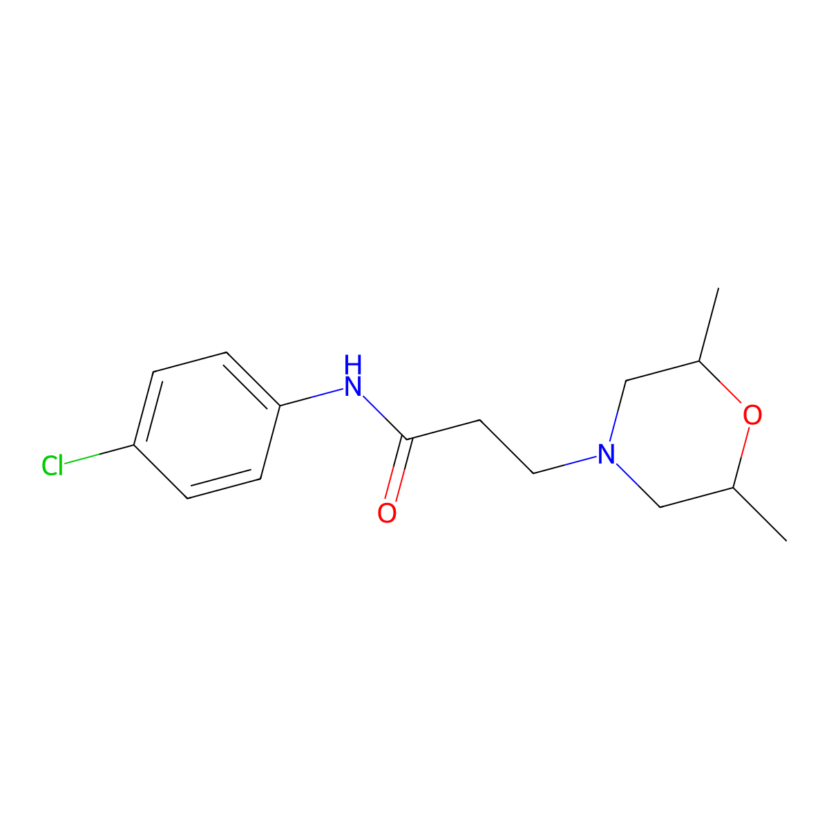 N-(4-chlorophenyl)-3-(2,6-dimethylmorpholin-4-yl)propanamide molecular structure, CAS 428851-74-5