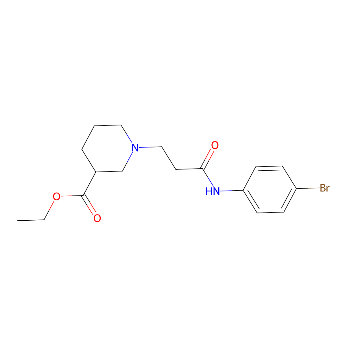 Ethyl 1-[3-(4-bromoanilino)-3-oxopropyl]-3-piperidinecarboxylate molecular structure, CAS 428851-84-7