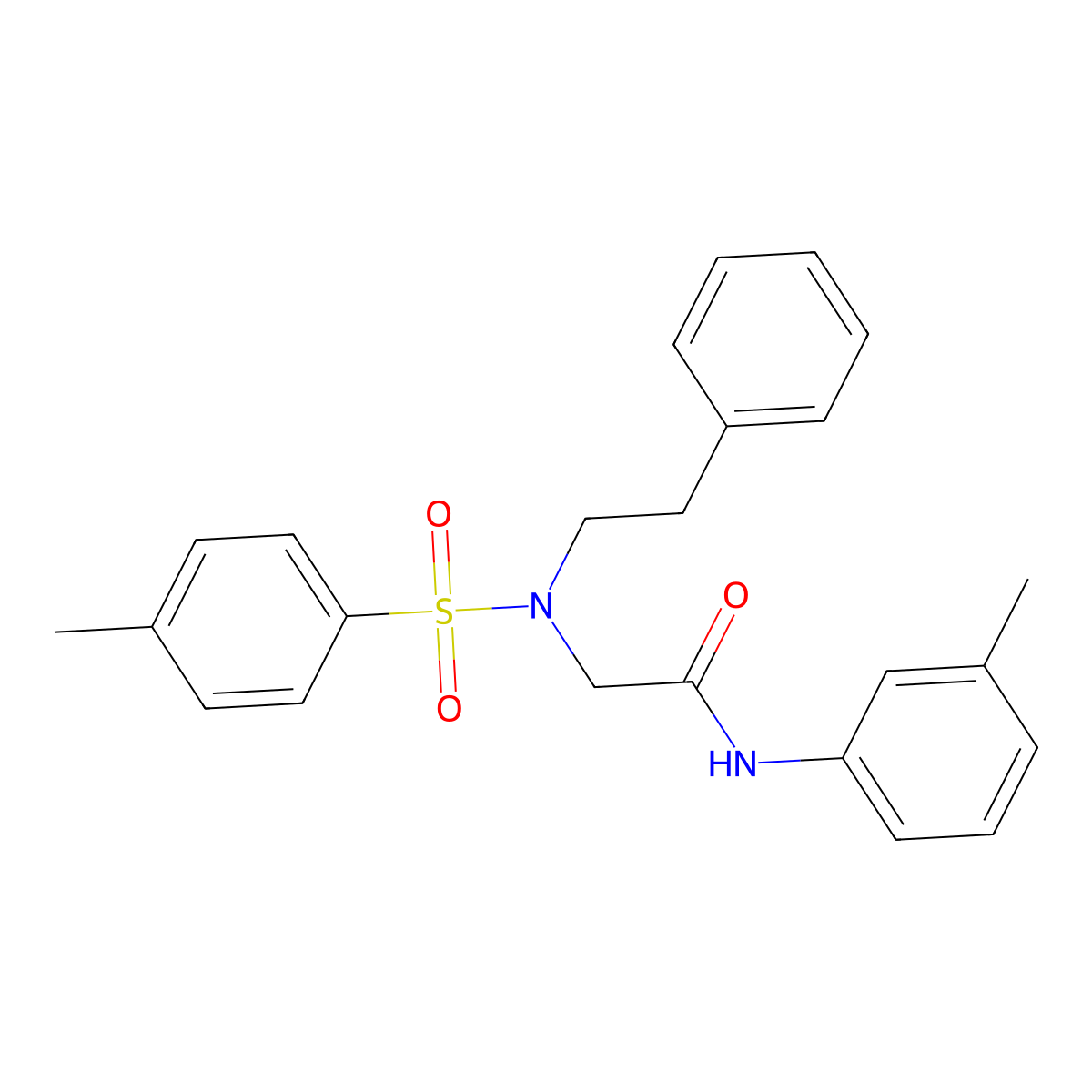 N-(3-methylphenyl)-2-[[(4-methylphenyl)sulfonyl](2-phenylethyl)amino]acetamide molecular structure, CAS 428851-92-7