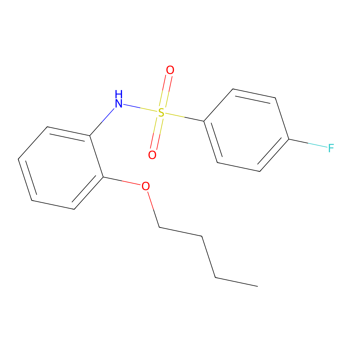 N-(2-butoxyphenyl)-4-fluorobenzenesulfonamide molecular structure, CAS 428851-94-9