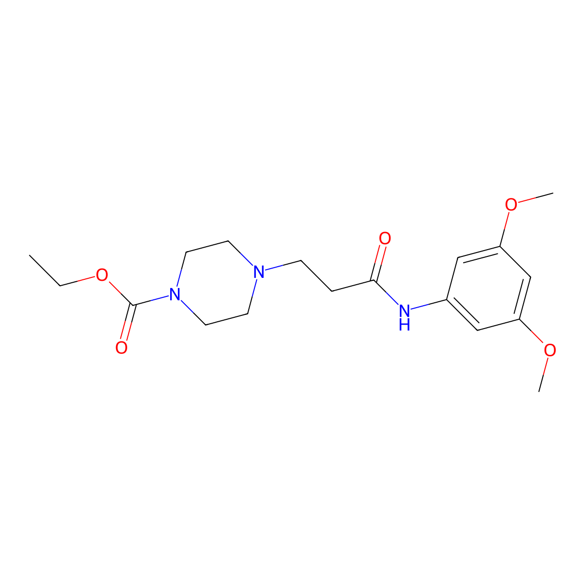 Ethyl 4-{3-[(3,5-dimethoxyphenyl)amino]-3-oxopropyl}piperazine-1-carboxylate molecular structure, CAS 428852-01-1
