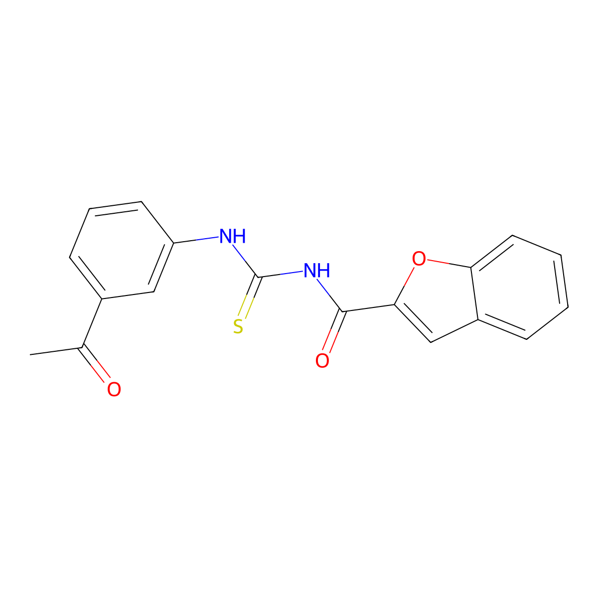 N-[(3-acetylphenyl)carbamothioyl]-1-benzofuran-2-carboxamide molecular structure, CAS 428852-03-3